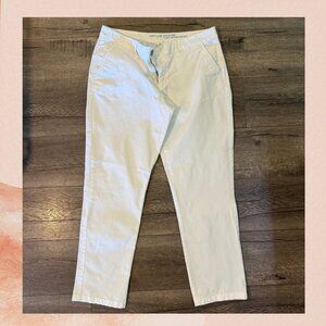 Khakis by Gap White Skinny Boyfriend Cropped Pants